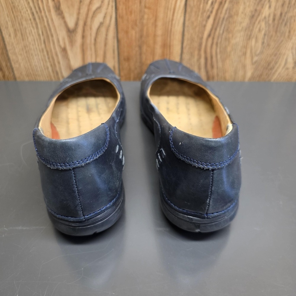 Clarks Ballet Flat Shoes Women 9 W Blue Leather Slip On Comfort Unstructured - Picture 7 of 8